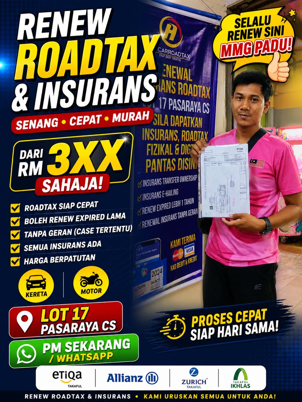 Testimoni pelanggan renew roadtax dan insurans MyCarRoadTax 1