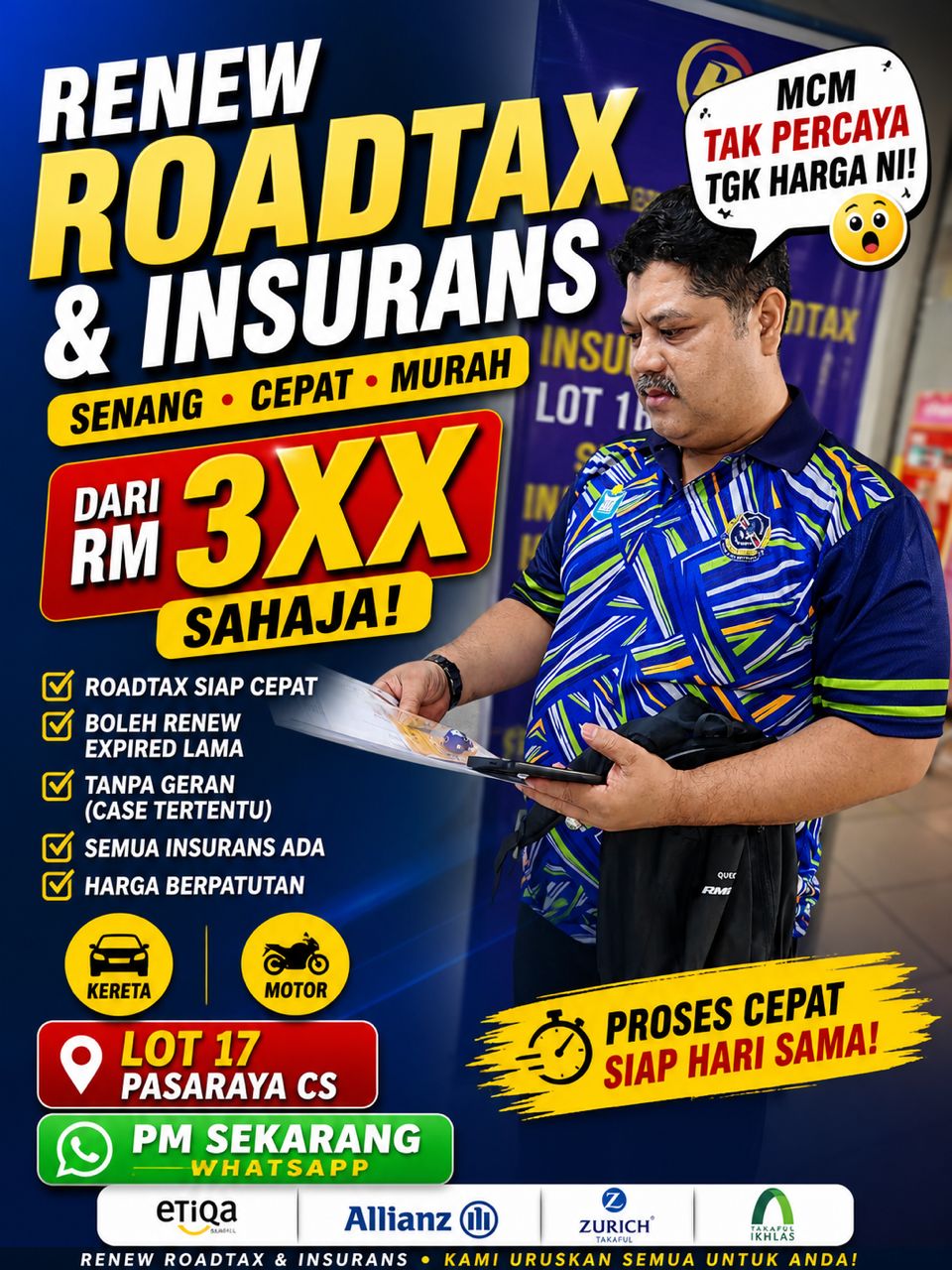 Testimoni pelanggan renew roadtax dan insurans MyCarRoadTax 2