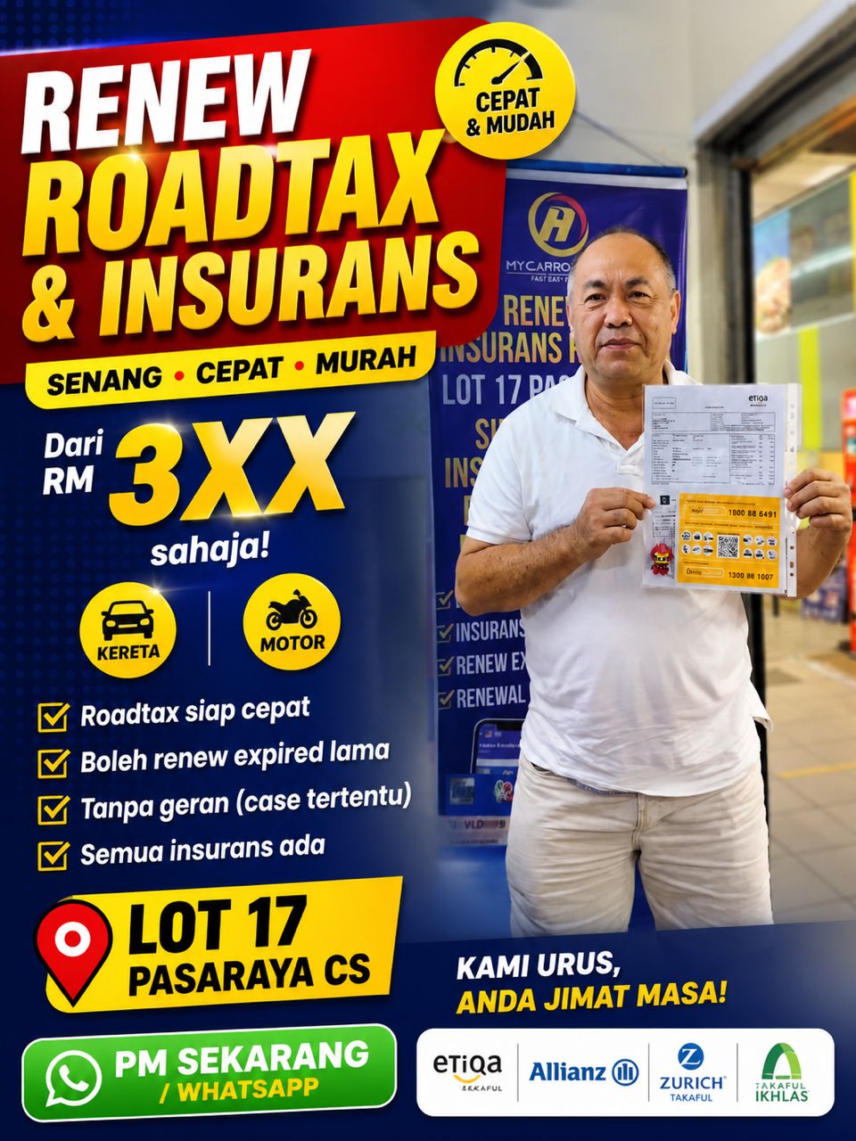 Testimoni pelanggan renew roadtax dan insurans MyCarRoadTax 3